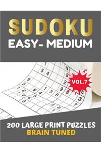 BRAIN TUNED VOL.7 SUDOKU Easy to Medium 200 Large Print Puzzles