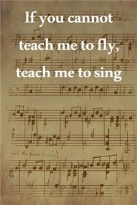 If you cannot teach me to fly, teach me to sing