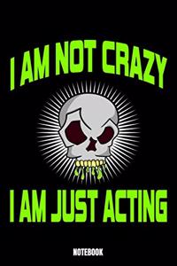 I Am Not Crazy I Am Just Acting Notebook