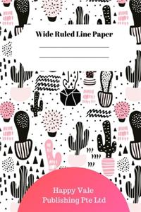Cute Cactus Theme Wide Ruled Line Paper