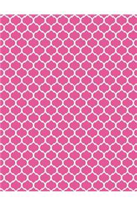 Moroccan Trellis - Fuchsia 101 - Lined Notebook With Margins 8.5x11