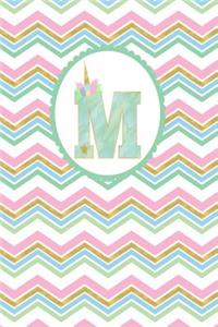 Unicorn Monogram Journal - Letter M