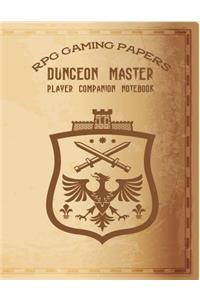 Dungeon Master RPG Gaming Papers Player Companion Notebook