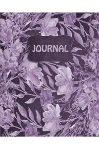 Chalkboard Watercolor Flowers Bullet Dot Grid Journal (Purple)