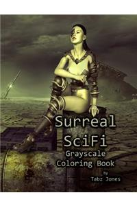 Surreal SciFi Grayscale Coloring Book