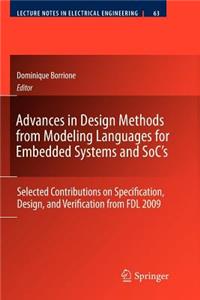 Advances in Design Methods from Modeling Languages for Embedded Systems and Soc's
