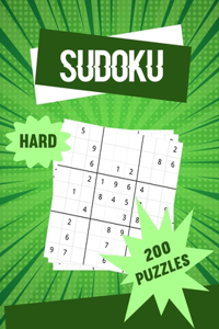 Sudoku Hard 200 Puzzles: Sudoku Puzzle Book 200 Large Print sudoku Puzzle to Improve Your Memory & Prevent Neurological Disorder Puzzles and Solutions