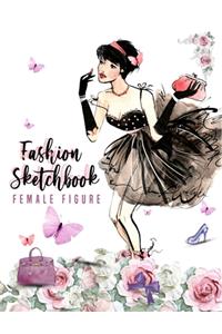 Fashion sketchbook with figure templates for girls