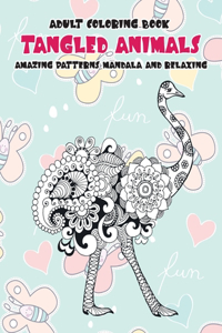 Adult Coloring Book Tangled Animals - Amazing Patterns Mandala and Relaxing