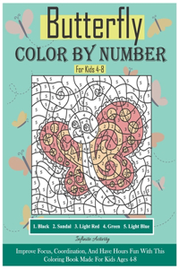 Butterfly Color By Number For Kids 4-8