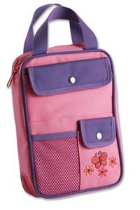 Butterfly Bible Cover for Girls, Bible Organizer, Zippered, with Handle, Canvas, Pink/Purple, Medium