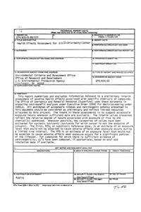 Health Effects Assessment For Bis (2-chloroethyl) Ether