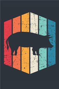 Vintage Pig Notebook - Gift for Pig Lovers - Retro Pig Journal - Pig Diary for Boys and Girls