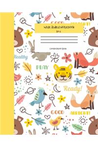 Wide Ruled Notebook Bird Composition Book