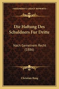 Haftung Des Schuldners Fur Dritte