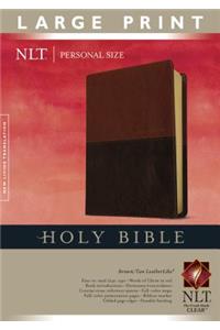 Personal Size Large Print Bible-NLT: New Living Translation, Brown / Tan, LeatherLike, Personal Size