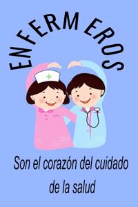 enfermeros son el corazon de la salud, cuaderno bonito, diario, planificador, accesorio, bloc notas personal con papel rayado de 120 páginas