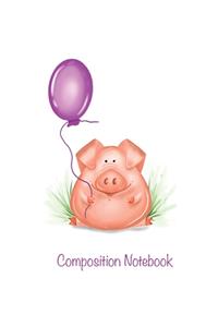 Composition Notebook: Wide Ruled pink pig Smile Design Notebook - cute Unique Gift Idea for Girls and Boys - perfect present for Men Women