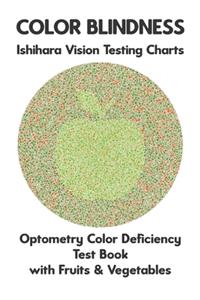 Color Blindness Ishihara Vision Testing Charts Optometry Color Deficiency Test Book With Fruit & Vegetable