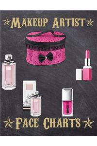 Makeup Artist Face Charts: Makeup cards to paint the face directly on paper with real make-up - Ideal for: professional make-up artists, vloggers and cosplay influencers - 150