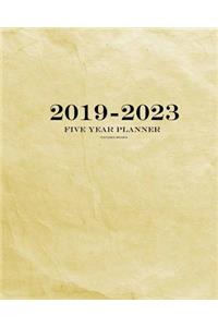 2019-2023 Textured Brown Five Year Planner