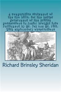 A comparative statement of the two bills, for the better government of the British possessions in India