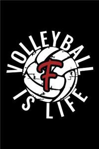 F Monogram Initial Volleyball Journal
