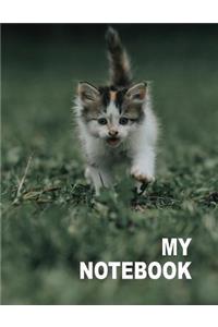 My Notebook. for Cats Pets Lover. Blank Lined Planner Journal Diary.