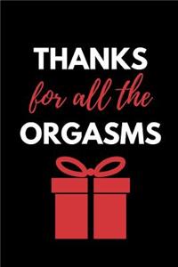 Thanks for All the Orgasms: Funny Valentines Gift - Lined Notebook