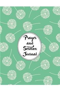 Prayer and Sermon Journal Notebook Dandelions Pattern 7