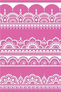 Indian Design Notebook: Peony: Notebook 6 X 9: Notebook 250 Pages