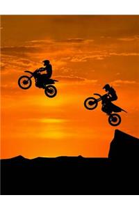 Motocross Sunset Notebook - 4x4 Quad Ruled