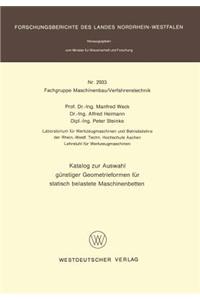 Katalog Zur Auswahl Günstiger Geometrieformen Für Statisch Belastete Maschinenbetten