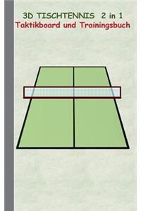 3D Tischtennis 2 in 1 Taktikboard und Trainingsbuch