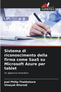 Sistema di riconoscimento della firma come SaaS su Microsoft Azure per tablet