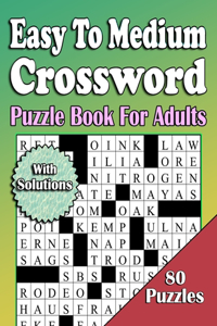 Easy To Medium Crossword Puzzle Book For Adults With Solution