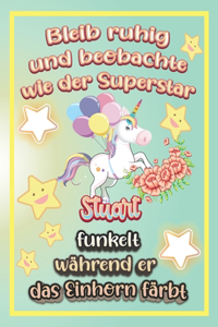 Bleib ruhig und beobachte wie Superstar Stuart funkelt während sie das Einhorn färbt