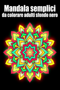 Mandala semplici da colorare adulti sfondo nero