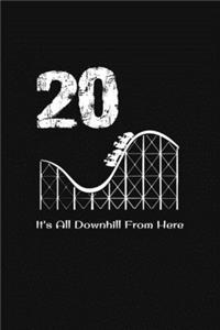 20th Birthday It's All Downhill From Here