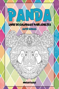 Livre de coloriage pour adultes - Niveau facile - Motif Animal - Panda