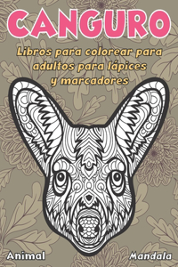 Libros para colorear para adultos para lápices y marcadores - Mandala - Animal - Canguro