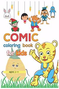 coloring book comic for kids ages 2-11