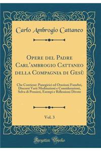 Opere del Padre Carl'ambrogio Cattaneo della Compagnia di Gesù, Vol. 3: Che Contiene: Panegirici ed Orazioni Funebri, Discorsi Varii Meditazioni e Considerazioni, Selva di Pensieri, Esempi e Riflessioni Divote (Classic Reprint)