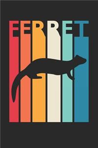 Vintage Ferret Notebook - Gift for Animal Lover - Colorful Ferret Diary - Retro Ferret Journal