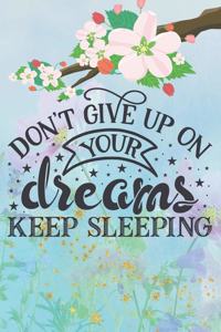 Don't Give Up On Your Dreams Keep Sleeping