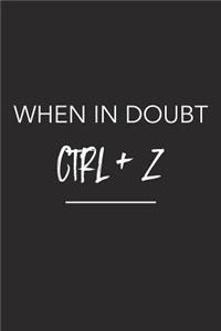 When in Doubt Ctrl Plus Z
