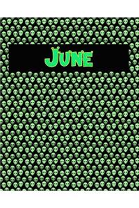 120 Page Handwriting Practice Book with Green Alien Cover June