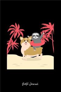 Sloth Corgi Dog Journal
