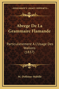 Abrege De La Grammaire Flamande