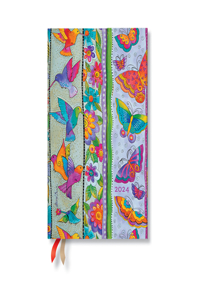 Paperblanks 2024 Hummingbirds & Flutterbyes Playful Creations 12-Month MIDI Day Planner Wrap Closure 416 Pg 80 GSM